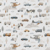 Printed Cotton ROADTRIP White / Linen